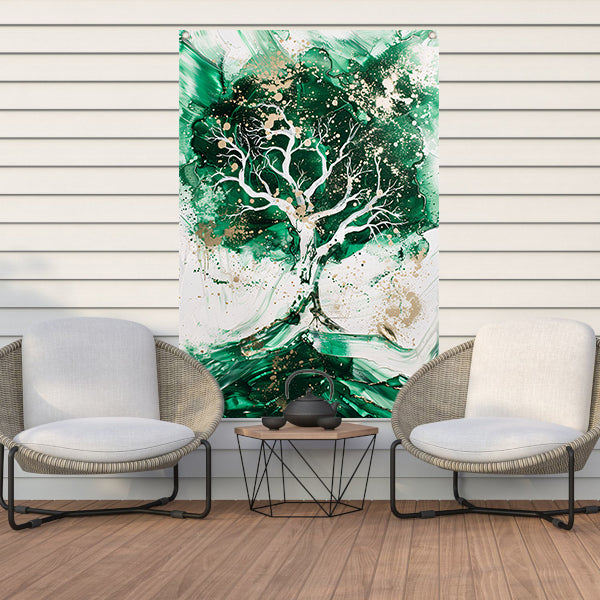 Abstract schilderij van dynamische boom tuinposter