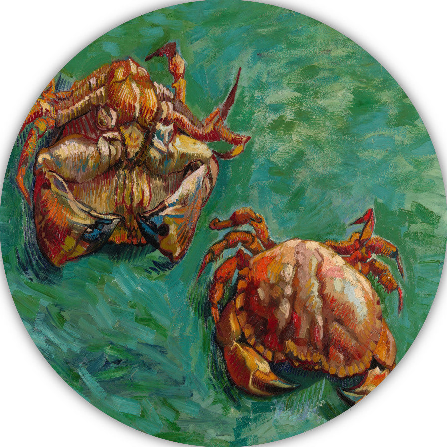 Twee krabben - Vincent van Gogh aluminium muurcirkel