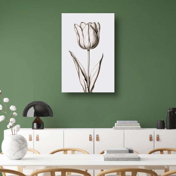 Elegante tulp in zwart-wit lijnen acrylglas