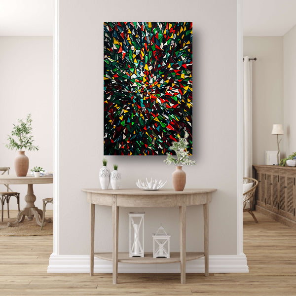Kleurrijk abstract kunstwerk met geometrische vormen canvas