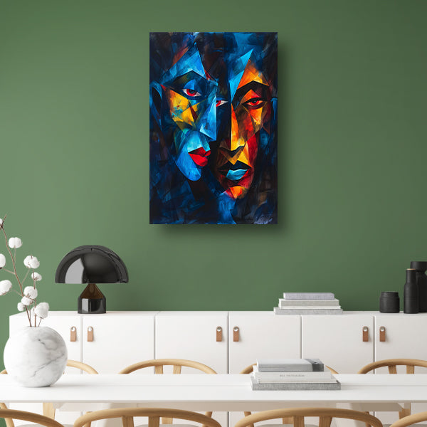 Kubistisch Portret met Twee Gezichten canvas