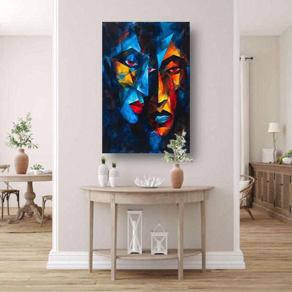 Kubistisch Portret met Twee Gezichten canvas