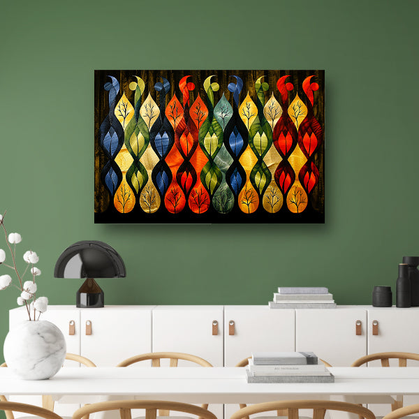 Kleurrijke abstracte bomen in verschillende stijlen acrylglas