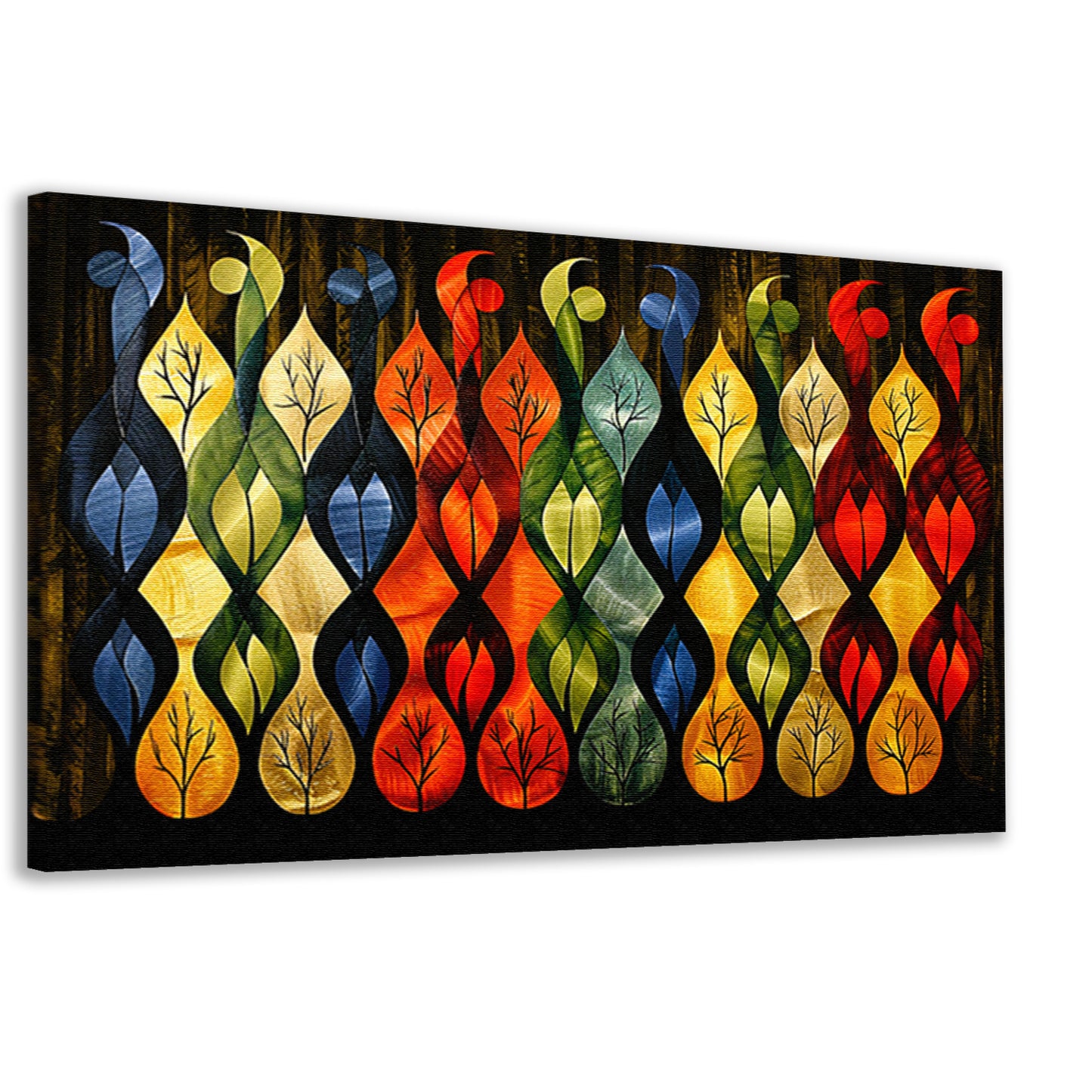 Kleurrijke abstracte bomen in verschillende stijlen canvas