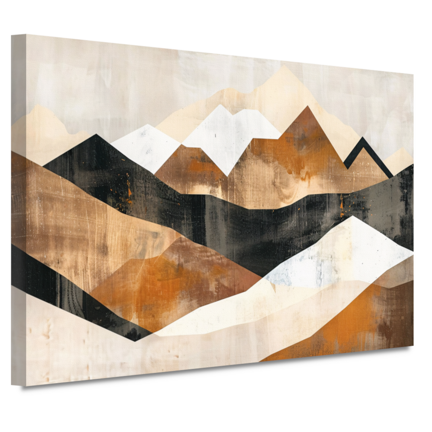 Abstracte Geometrische Bergen in Monochroom canvas