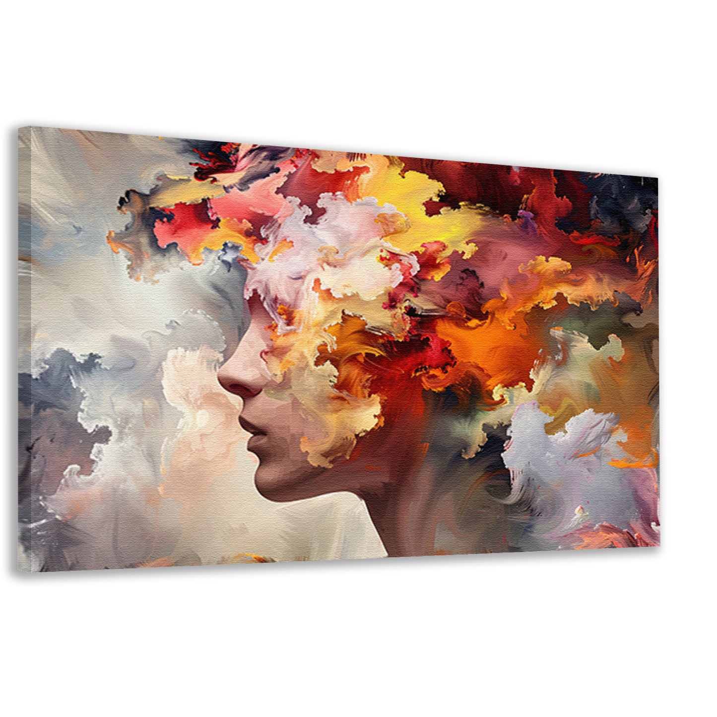 Vrouwelijke abstractie in lijnen canvas