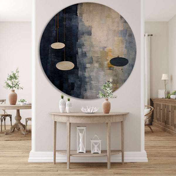 Drie cirkels, minimalistische muurdecoratie aluminium muurcirkel