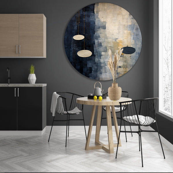 Drie cirkels, minimalistische muurdecoratie aluminium muurcirkel