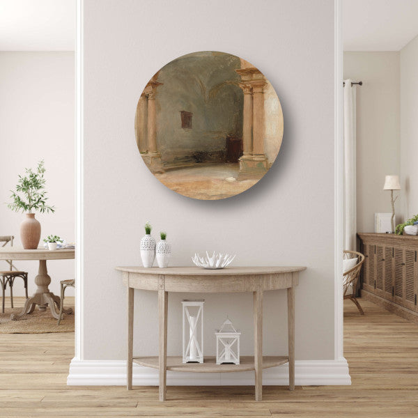 Een boog - John Singer Sargent aluminium muurcirkel