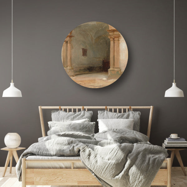 Een boog - John Singer Sargent aluminium muurcirkel