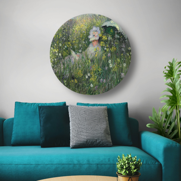 In de weide - Claude Monet forex muurcirkel