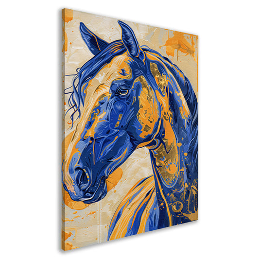 Kleurrijk en dynamisch paardenschilderij canvas