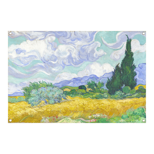 Tarweveld met cipressen - Vincent van Gogh tuinposter