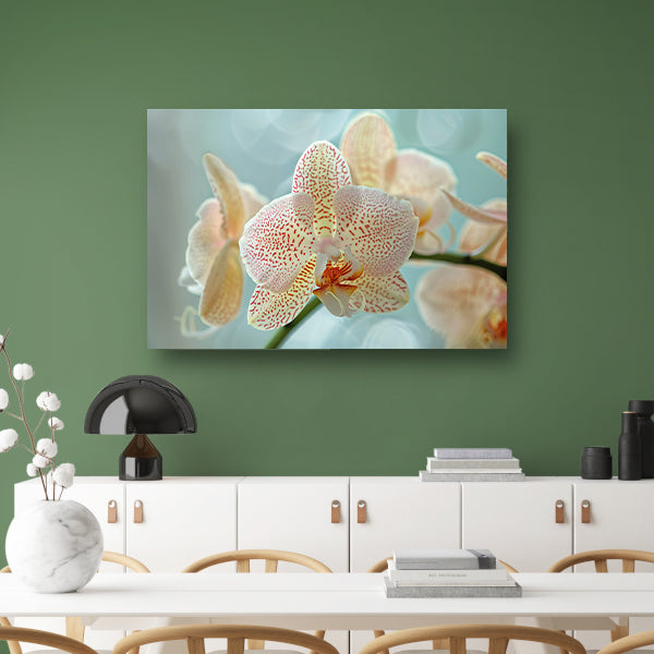 Close-up van een bloeiende orchidee acrylglas