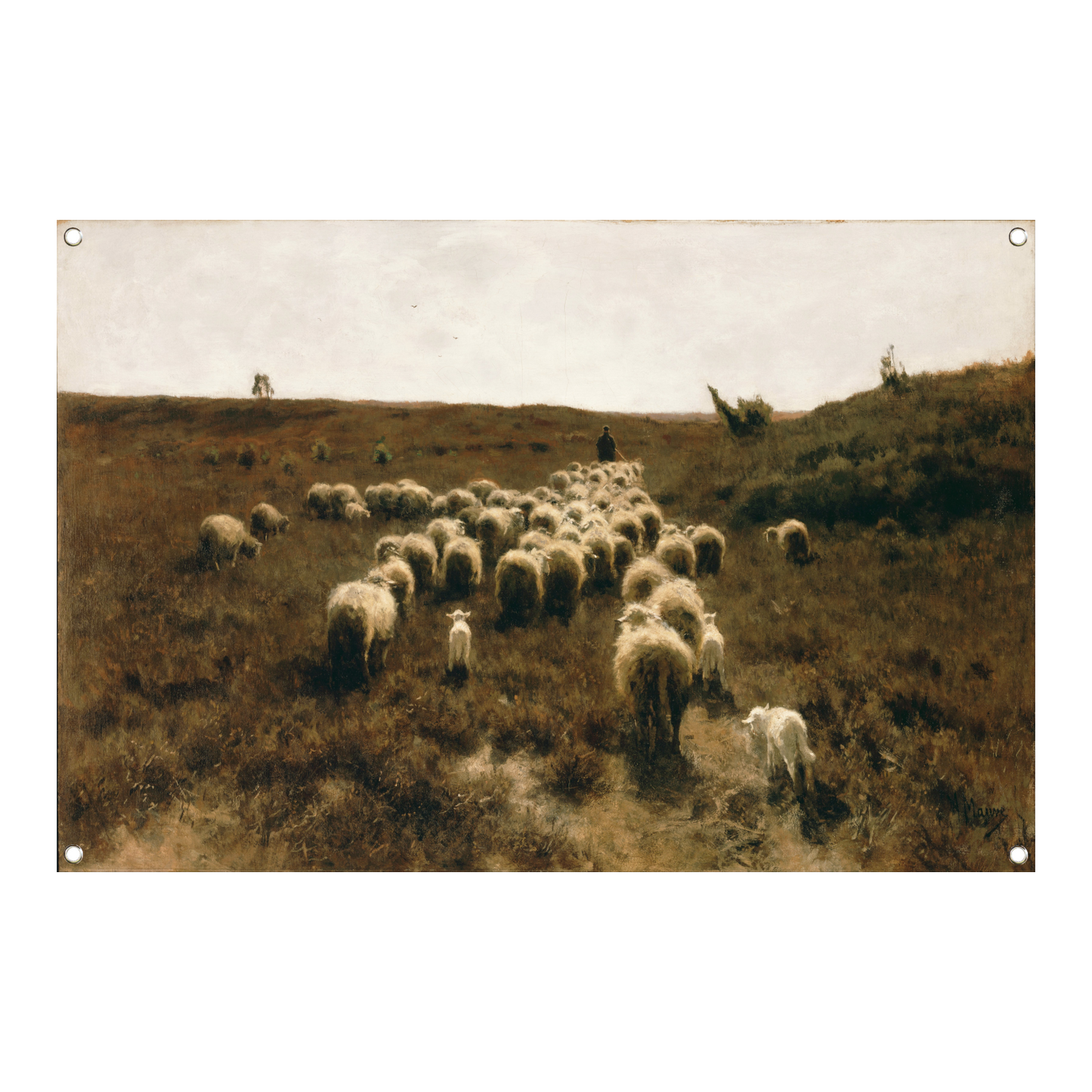De terugkeer van de kudde, Laren - Anton Mauve tuinposter