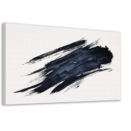 Zwarte Penseelstreek op Witte Achtergrond canvas