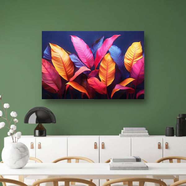 Abstract Bladeren Compositie canvas