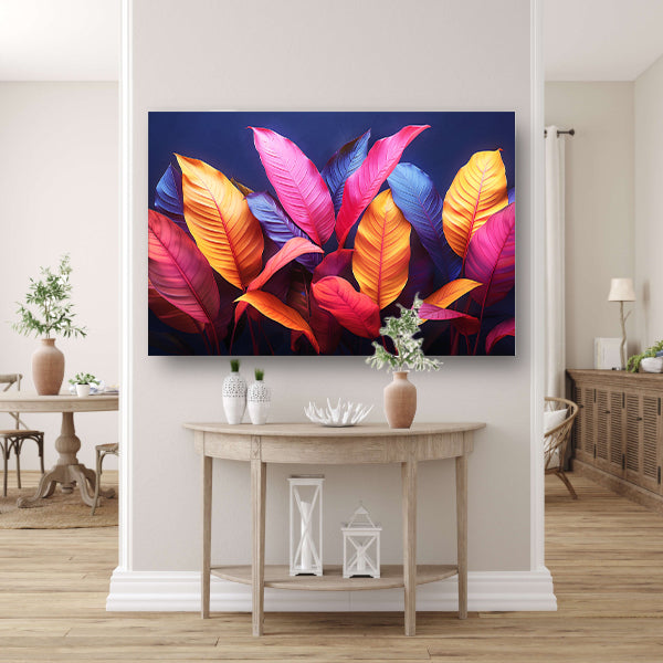 Abstract Bladeren Compositie canvas