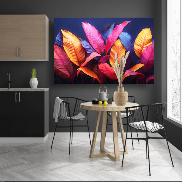 Abstract Bladeren Compositie canvas