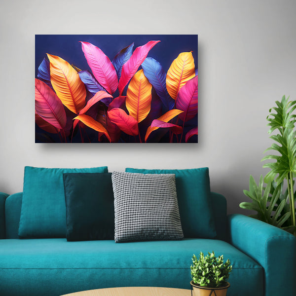 Abstract Bladeren Compositie canvas