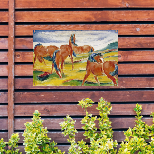Grazende Paarden III - Franz Marc tuinposter