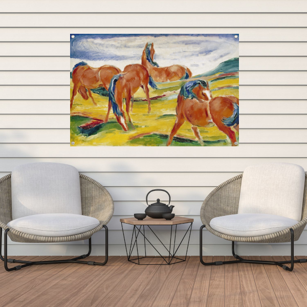 Grazende Paarden III - Franz Marc tuinposter