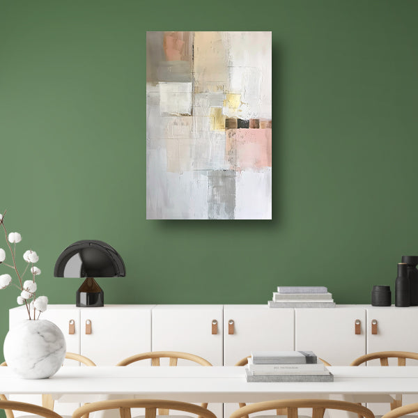 Abstract geometrisch patroon in zachte kleuren canvas