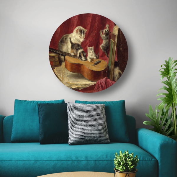 Muziek maken - Henriëtte Ronner-Knip aluminium muurcirkel