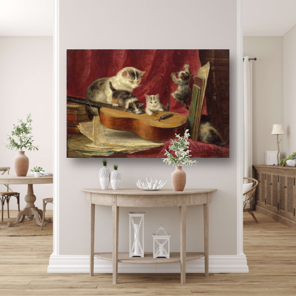 Muziek maken - Henriëtte Ronner-Knip canvas met baklijst