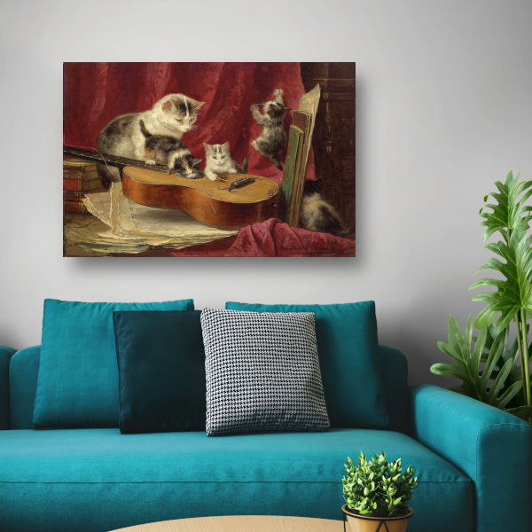 Muziek maken - Henriëtte Ronner-Knip canvas met baklijst
