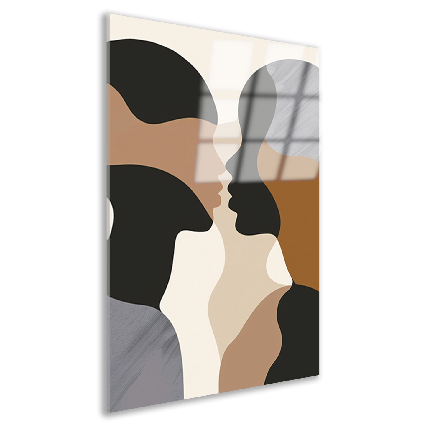 Intimiteit van Twee Gezichten in Aardetinten acrylglas
