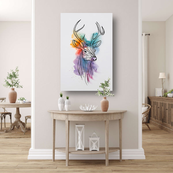 Abstract Hert in Kleurrijke Waterverfstijl poster