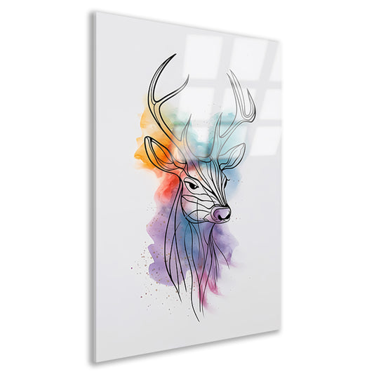 Abstract Hert in Kleurrijke Waterverfstijl acrylglas