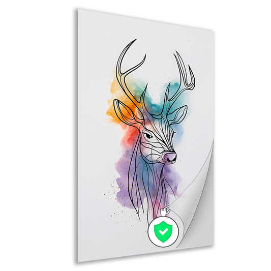 Abstract Hert in Kleurrijke Waterverfstijl poster