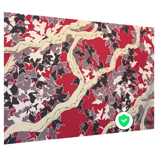 Rode Herfst in Abstracte Vorm poster