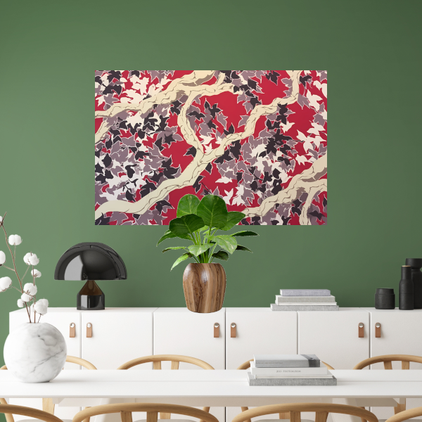 Rode Herfst in Abstracte Vorm poster