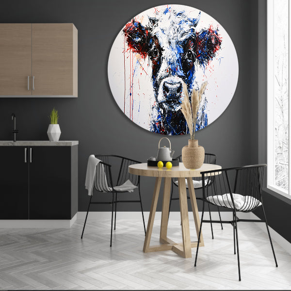Abstracte schilderij van dynamische koe forex muurcirkel