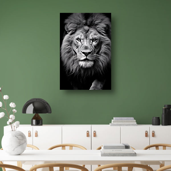 Zwart-wit portret van een leeuw canvas