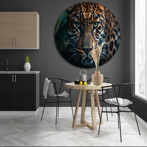 Majestueuze jaguar met intense blik forex muurcirkel