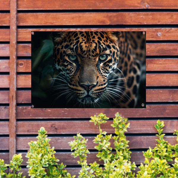 Majestueuze jaguar met intense blik tuinposter