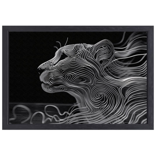 Abstracte lijntekening van een cheeta canvas met baklijst