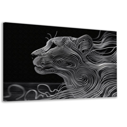 Abstracte lijntekening van een cheeta canvas