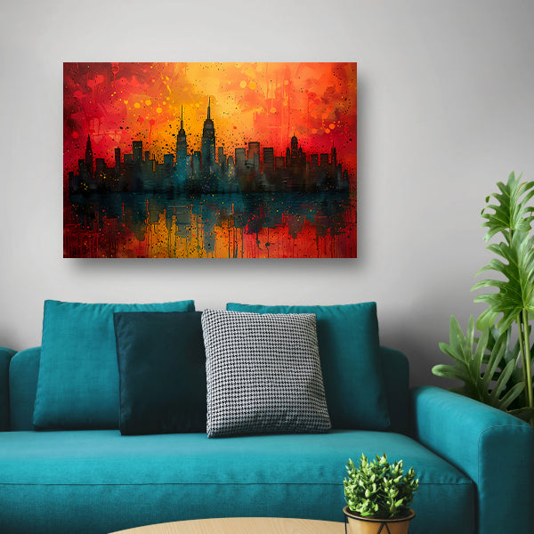 Minimalistisch stadsgezicht canvas