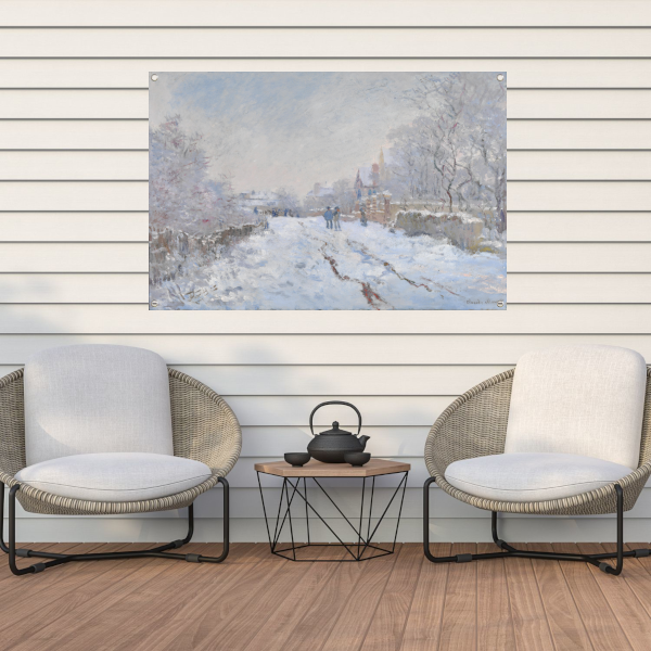 Sneeuwscène in Argenteuil - Claude Monet tuinposter