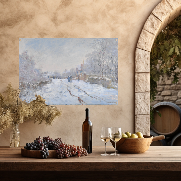 Sneeuwscène in Argenteuil - Claude Monet tuinposter