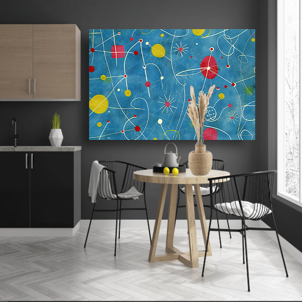 Abstracte kleurencompositie met speelse lijnen acrylglas