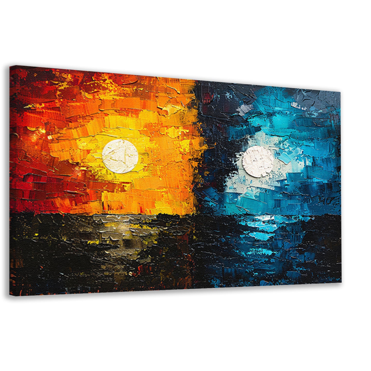 Abstract Contrast in Oranje en Blauw canvas