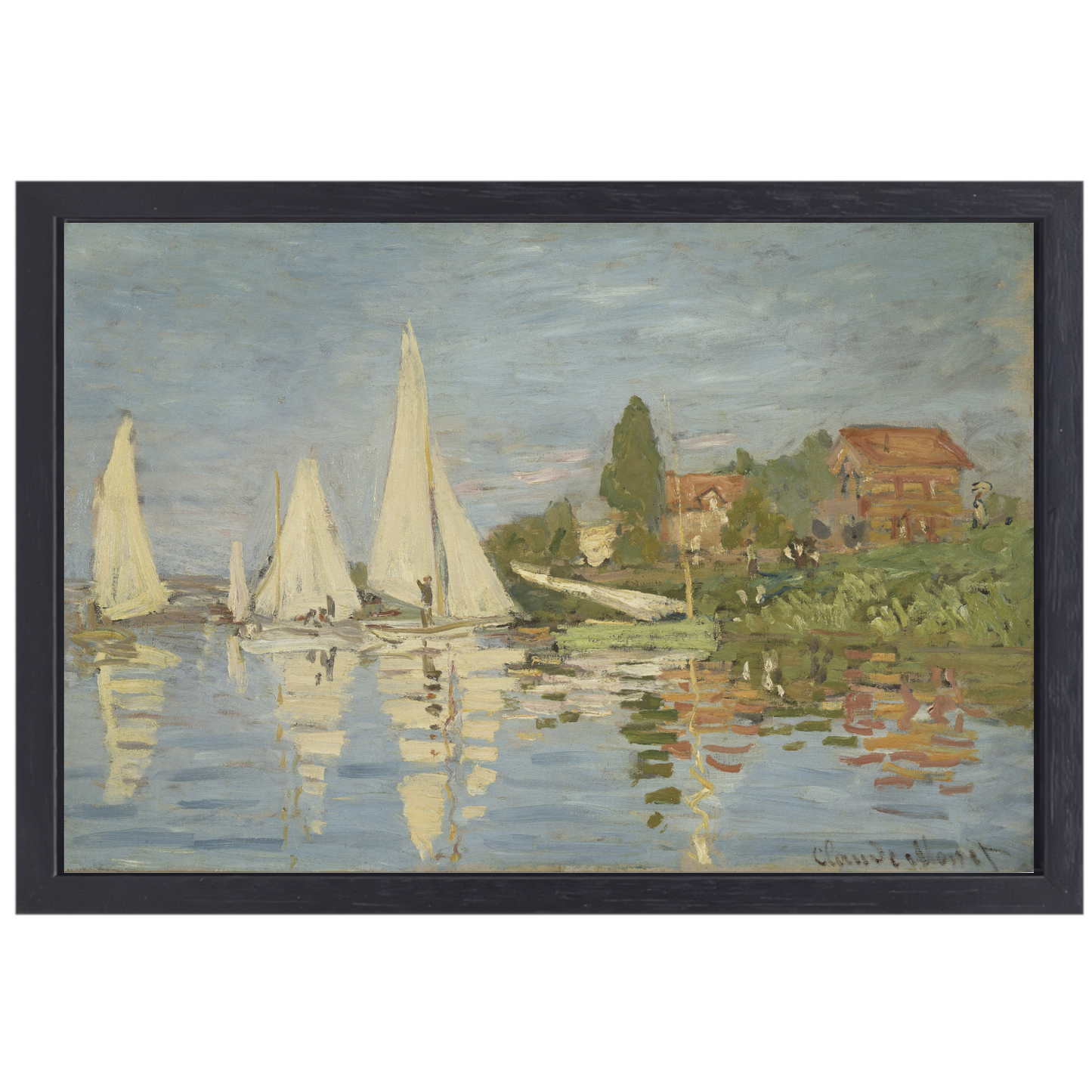 Regattas in Argenteuil - Claude Monet canvas met baklijst