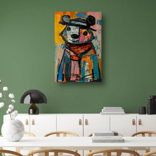 Abstract van een Kleurrijk Beer canvas