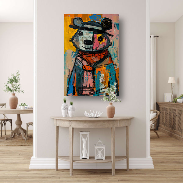Abstract van een Kleurrijk Beer canvas